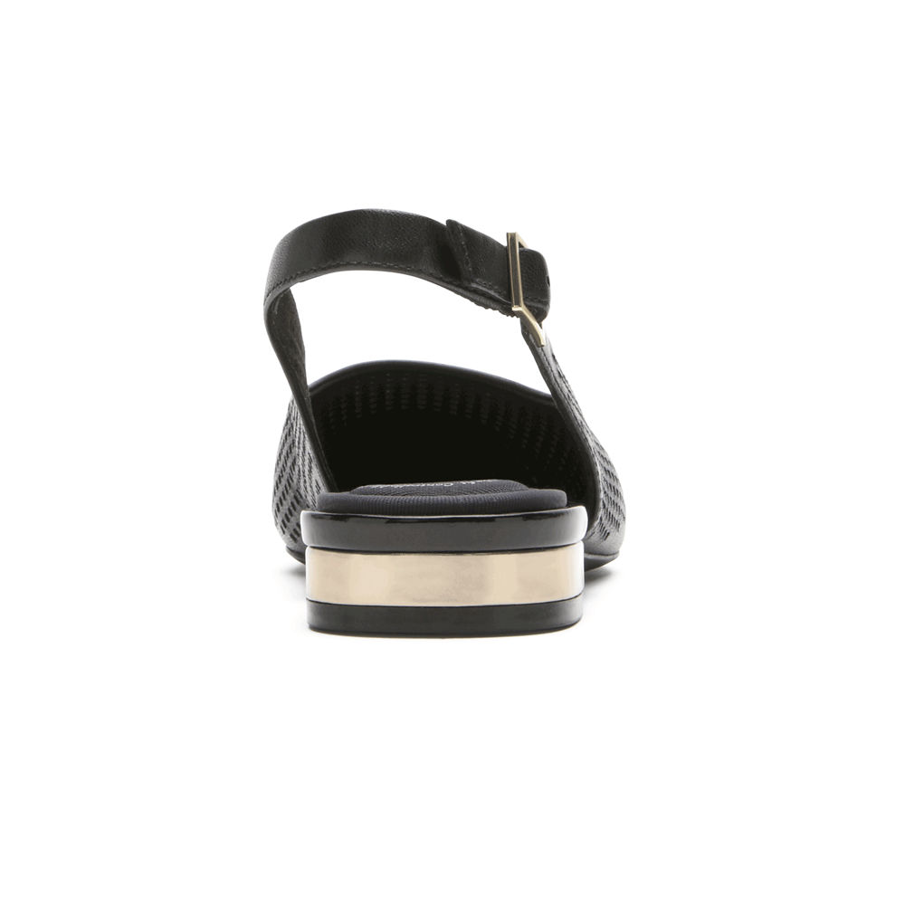 Rockport Flats Sko Dame Svart - Total Motion Adelyn Slingback - QYVK01623